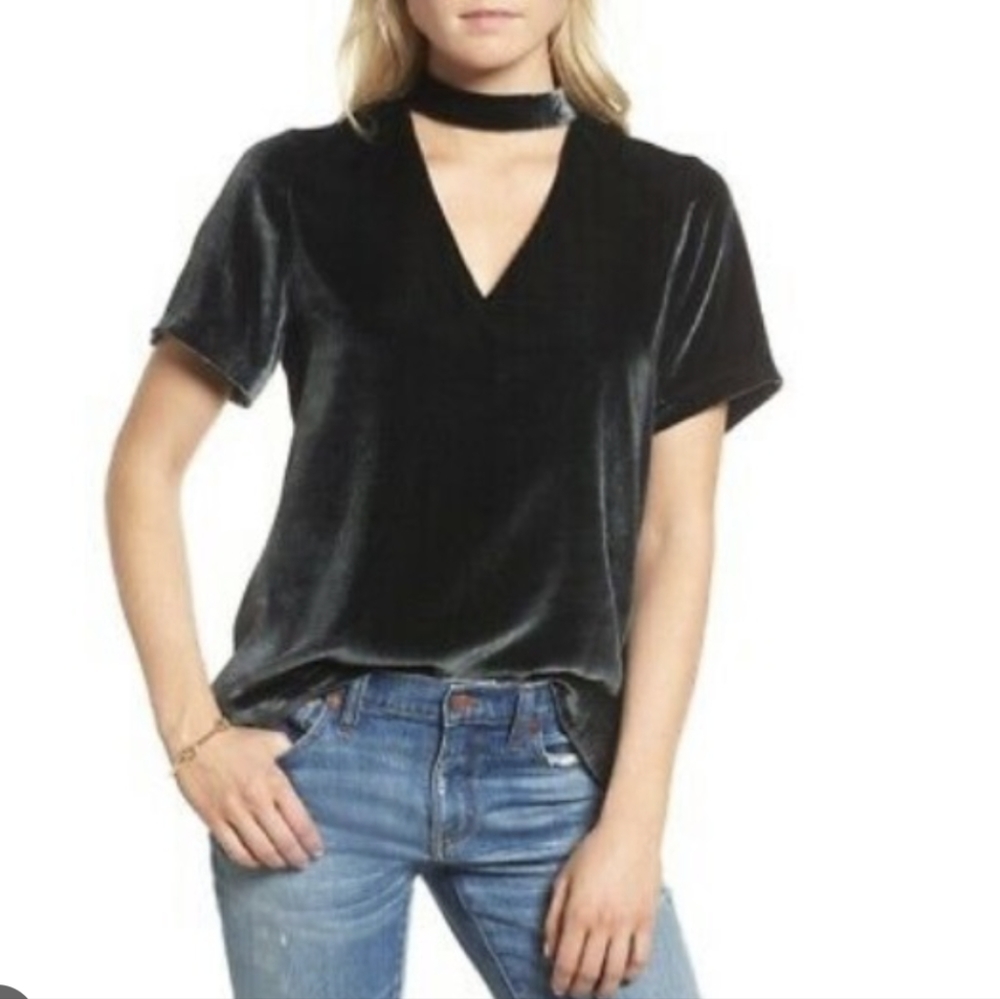 Madewell Velvet Choker Shirt
